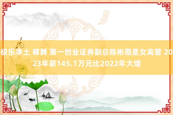 极乐净土 裸舞 第一创业证券副总陈彬霞是女高管 2023年薪145.1万元比2022年大增